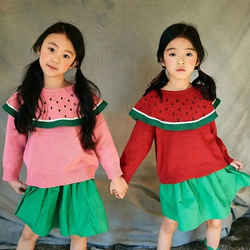 Ins Fashion Watermelon Design Girls Sweaters Children Pullover Knitted Coat Baby Sweaters Toddler Girls Cotton Knitwear Autumn
Ins Fashion Watermelon Design Girls Sweaters Children Pullover Knitted Coat Baby Sweaters Toddler Girls Cotton Knitwear Autumn