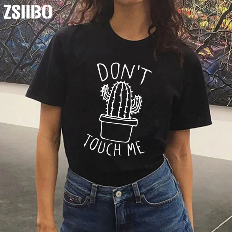 Do TOUCH ME Cactus Print Summer New Casual Harajuku Fashion Women's Vintage Black White O-Neck T-Shirt Tops
Do TOUCH ME Cactus Print Summer New Casual Harajuku Fashion Women's Vintage Black White O-Neck T-Shirt Tops