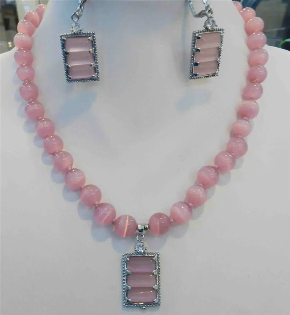 Beautiful Pink Mexican Opal Round Beads Gems Pendant Necklace Earring Set 18">^^>18K gold plated watch Quartz stone CZ crystal
Beautiful Pink Mexican Opal Round Beads Gems Pendant Necklace Earring Set 18">^^>18K gold plated watch Quartz stone CZ crystal