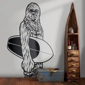 

Surfing Chewbacca Wall Decal Star Wars Art Decor Fathead Mural Star Wars Kid's Room Designs Chewbacca Art Vinyl Sticker A422