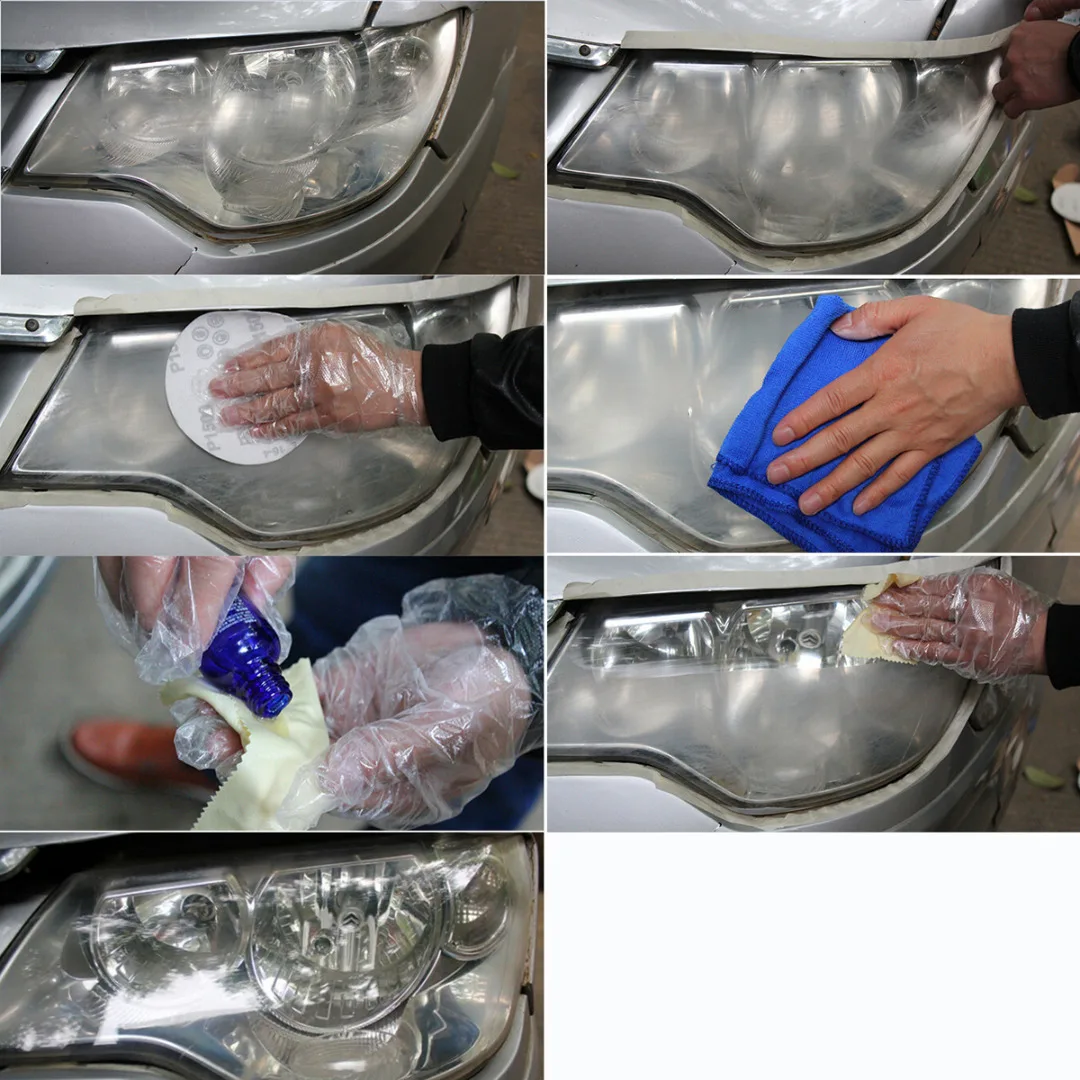 New Arrival 1 Set 30ml 9H Hardness Car Head Light Repair Super Hydrophobic Glass Coating Polish + Sponge Cloth