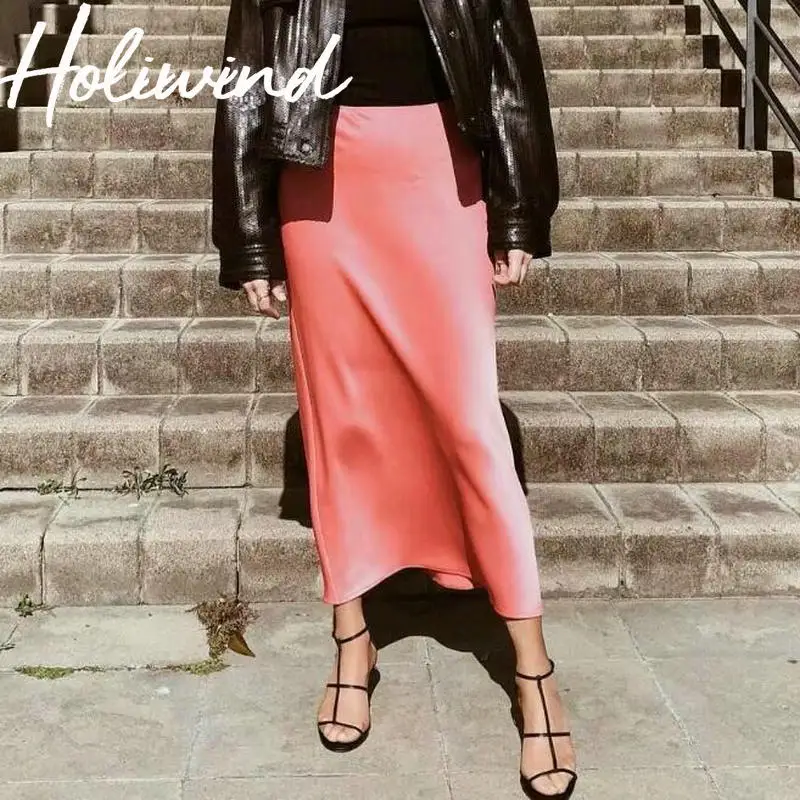 2019 Spring Women Hot Pink Color Shiny Skirt High Street Trendy Imitation Silk Long Skirt
2019 Spring Women Hot Pink Color Shiny Skirt High Street Trendy Imitation Silk Long Skirt