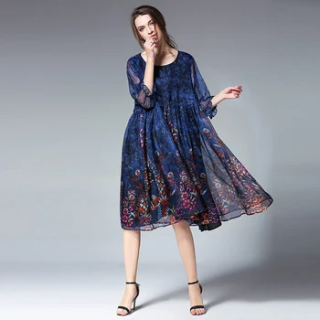 4XL Women Summer Chiffon Dress Plus size 2018 O-Neck Half Sleeve Casual Loose Dress Beach Vinatge Floral Print Dress Sundress
4XL Women Summer Chiffon Dress Plus size 2018 O-Neck Half Sleeve Casual Loose Dress Beach Vinatge Floral Print Dress Sundress