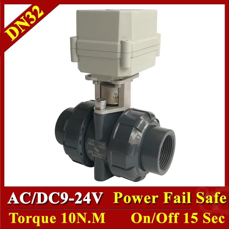 Hot Sale1-1/4" 2 Way DN32 PVC True Union Electric Valve Normal Open Normal Closed Valve 2/5 Wires AC/DC9V-24V Plastic Valve
Hot Sale1-1/4" 2 Way DN32 PVC True Union Electric Valve Normal Open Normal Closed Valve 2/5 Wires AC/DC9V-24V Plastic Valve