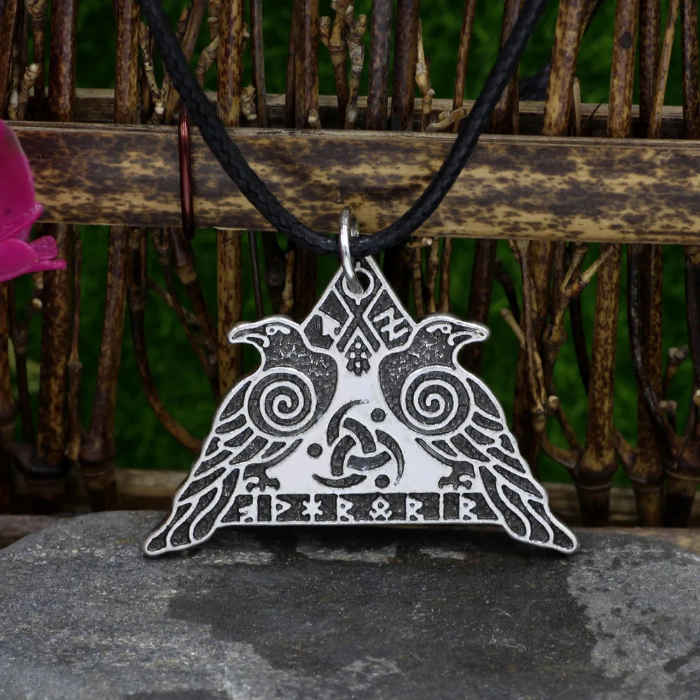 Youe shone Norse ожерелье с кулоном викинга валкнут Ворон воин Кулон Valkyrie Odin's Huginn и Muninn