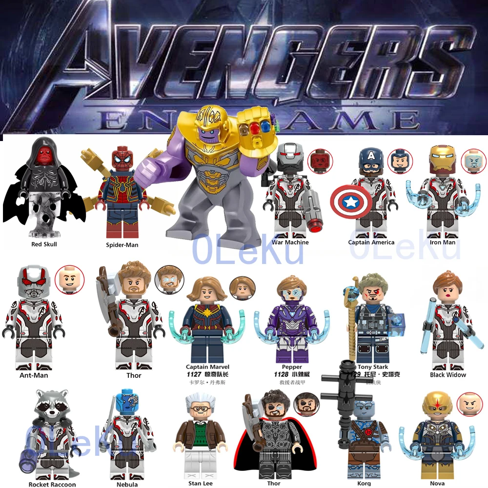 Legoing Captain Marvel Avengers Endgame Figures Thanos Spiderman Antman Thor Iron Man War Machine Building Blocks Bricks Toys
Legoing Captain Marvel Avengers Endgame Figures Thanos Spiderman Antman Thor Iron Man War Machine Building Blocks Bricks Toys