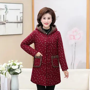 Floral Hooded Warm Thick Women Jackets And Coats 2020 Winter New Middle Age Mother Outerwear Plus Size Fleece Wadded Overcoat
Floral Hooded Warm Thick Women Jackets And Coats 2020 Winter New Middle Age Mother Outerwear Plus Size Fleece Wadded Overcoat