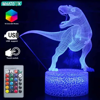 3D Dinosaur LED Night Light 3D Illusion Table Lamp 16 Color Decor Remote Control for Kids Children Birthday Holiday Friend Gifts
3D Dinosaur LED Night Light 3D Illusion Table Lamp 16 Color Decor Remote Control for Kids Children Birthday Holiday Friend Gifts