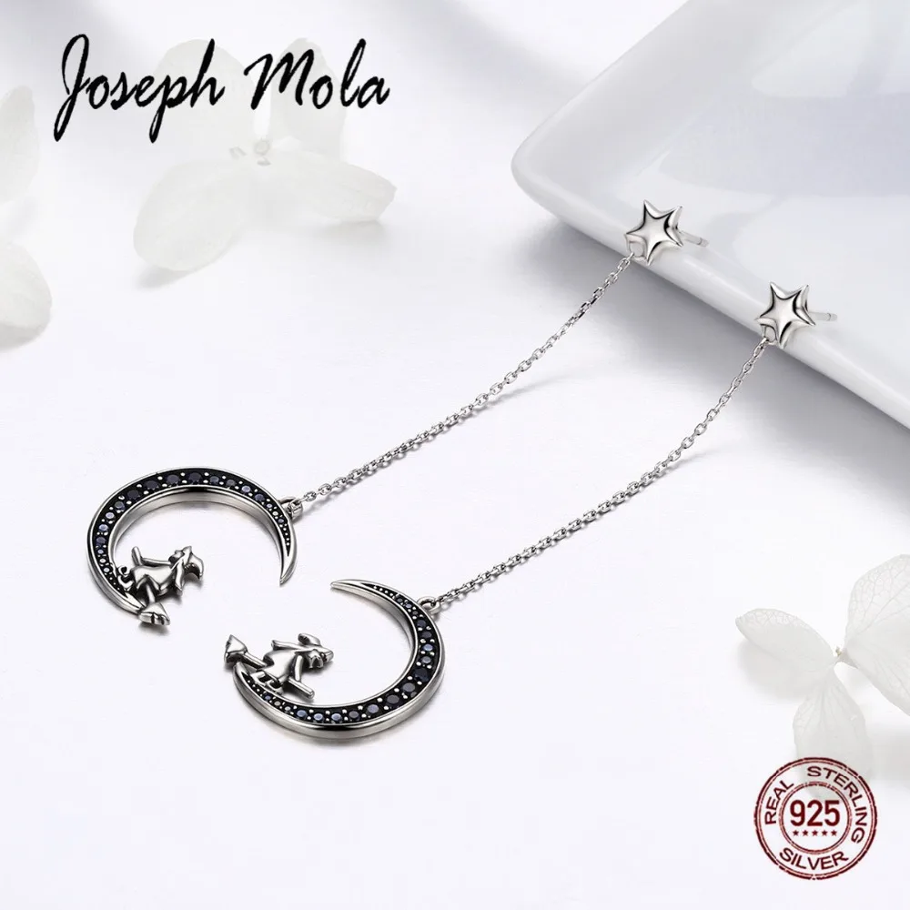 Joseph Mola 925 Sterling Silver Gothic Flying Magic Witch Under Moon Zircon Stone Drop Earrings for Women Fine Jewelry Party
Joseph Mola 925 Sterling Silver Gothic Flying Magic Witch Under Moon Zircon Stone Drop Earrings for Women Fine Jewelry Party