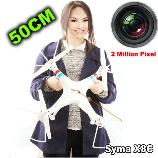 

Free Shipping New Version Syma Huge 50CM X8C 2.4G 4ch 6 Axis Venture with 2MP Wide Angle Camera RC Quadcopter Drone VS CX 20