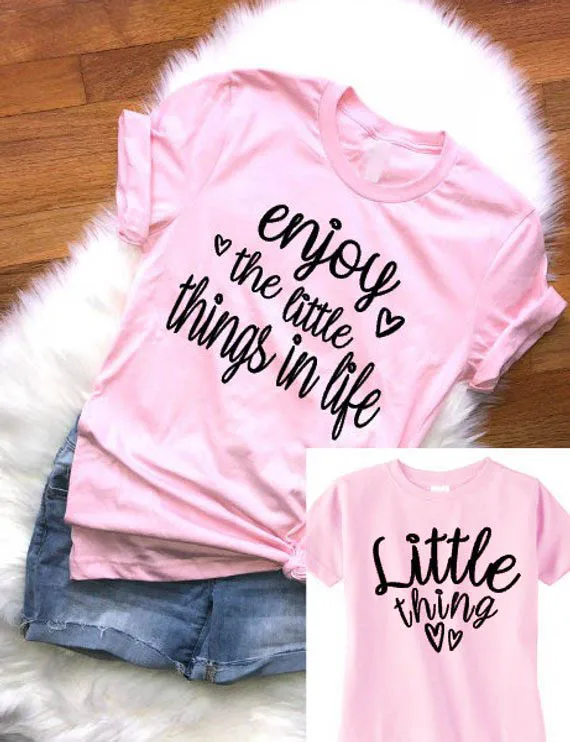 Enjoy the little things T-Shirt Pink Clothing Slogan Tee Matching Shirt Little Things Heart Tops Couples Sister Trendy t shirt
Enjoy the little things T-Shirt Pink Clothing Slogan Tee Matching Shirt Little Things Heart Tops Couples Sister Trendy t shirt