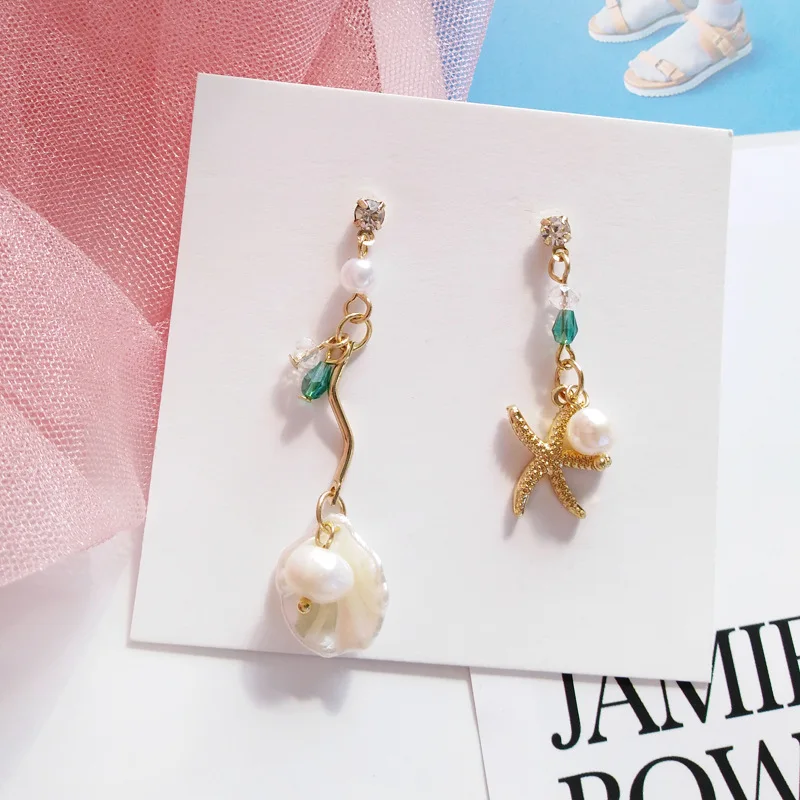 Beautiful Starfish Pearls Asymmetric Charm Earrings Rhinestone Shell Clip on Earrings No Pierced
Beautiful Starfish Pearls Asymmetric Charm Earrings Rhinestone Shell Clip on Earrings No Pierced