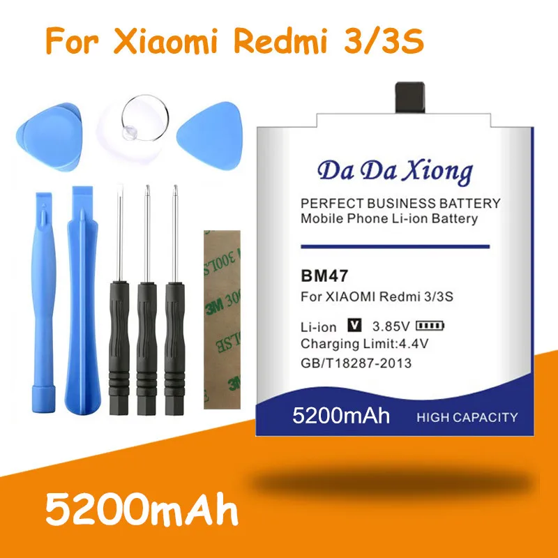 Free shipping 5200mAh BM47 Battery for Xiaomi Redmi 3 3S 3X Xiao mi Hongmi Redmi 4x bm47 Replacement batteries + free tools
Free shipping 5200mAh BM47 Battery for Xiaomi Redmi 3 3S 3X Xiao mi Hongmi Redmi 4x bm47 Replacement batteries + free tools