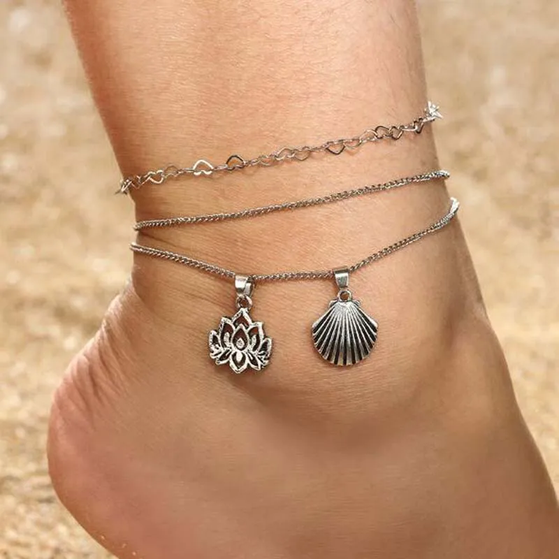 Новые модные сандалии пляжные Йога Jewelry лотоса в виде ракушки гребешок сердце