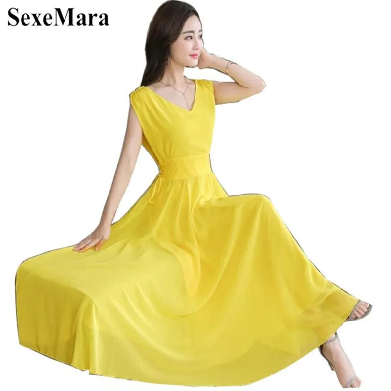 SexeMara 2019 summer new Bohemia V Collar Chiffon sleeveless dress beach waist waist slim big swing
SexeMara 2019 summer new Bohemia V Collar Chiffon sleeveless dress beach waist waist slim big swing