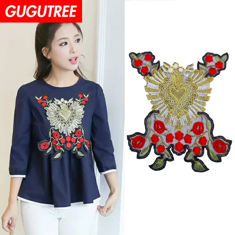 GUGUTREE embroidery big peony patches flower patches badges applique patches for clothing ZM-173
GUGUTREE embroidery big peony patches flower patches badges applique patches for clothing ZM-173