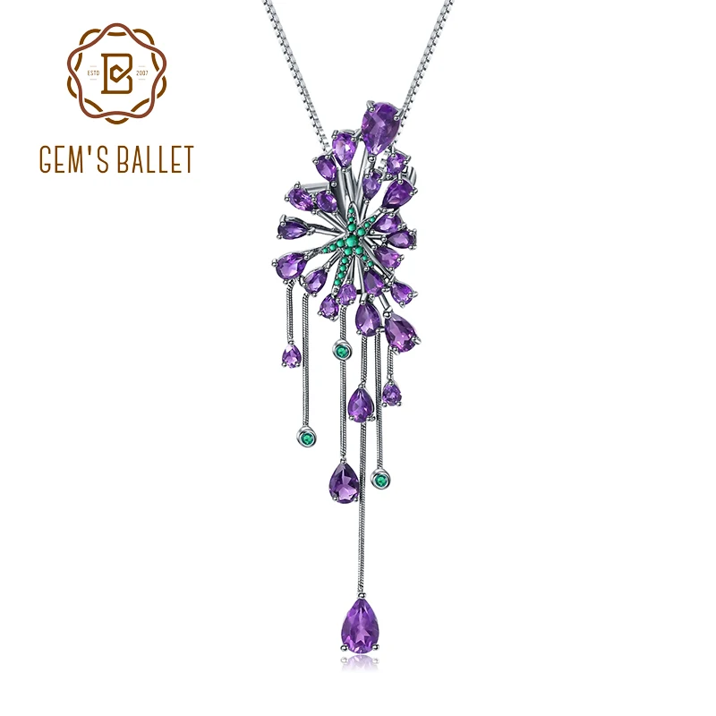 GEM'S BALLET 8.88Ct Natural Amethyst Vintage Gothic Punk 925 Sterling Sliver Gemstone Pendant Necklace For Women Party Jewelry
GEM'S BALLET 8.88Ct Natural Amethyst Vintage Gothic Punk 925 Sterling Sliver Gemstone Pendant Necklace For Women Party Jewelry