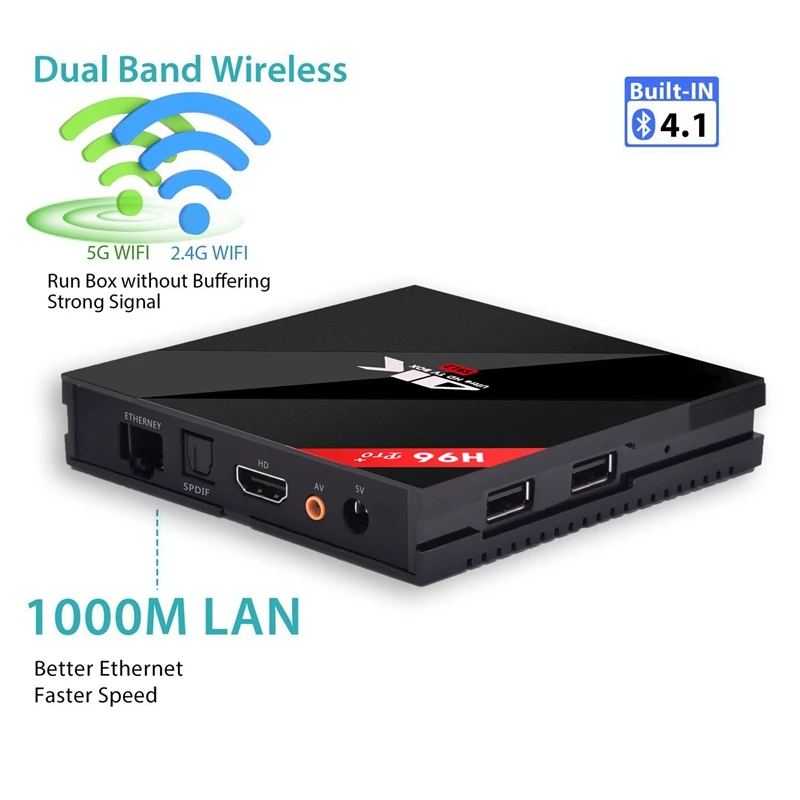 H96PRO+ android6.0 s912 2gb 16gb dual band wireless