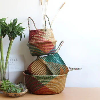 Seagrass Laundry Basket Natural Rattan Flower Basket Vase Planter Nursery Pot Belly Basket Straw Toys Organizer Home Decor
Seagrass Laundry Basket Natural Rattan Flower Basket Vase Planter Nursery Pot Belly Basket Straw Toys Organizer Home Decor