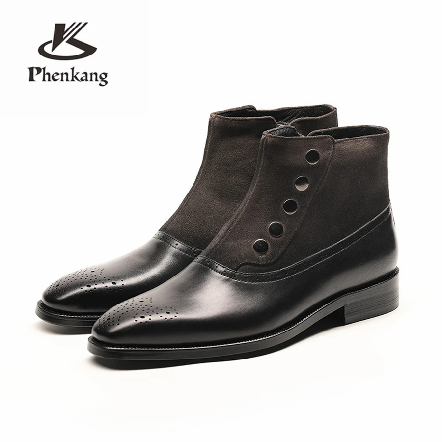 Men winter Boots Genuine cow leather chelsea boots brogue casual ankle flat shoes Comfortable quality soft handmade black brown
Men winter Boots Genuine cow leather chelsea boots brogue casual ankle flat shoes Comfortable quality soft handmade black brown