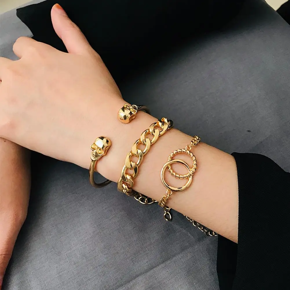 3Pcs/Set Women Circle Cuban Open Bangle Bracelet Women Wrist Chain Jewelry Gift 2018
3Pcs/Set Women Circle Cuban Open Bangle Bracelet Women Wrist Chain Jewelry Gift 2018