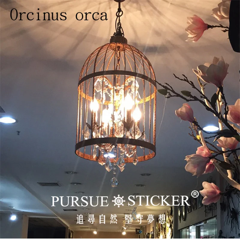 Nordic American Industrial Village retro living room bedroom den restaurant creative crystal chandelier Birdcage lamp AC110-240V
Nordic American Industrial Village retro living room bedroom den restaurant creative crystal chandelier Birdcage lamp AC110-240V