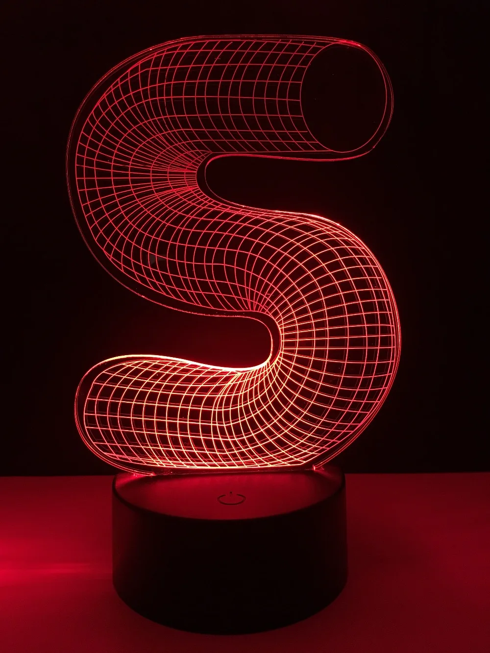 Уникальный 3D светильник буквы алфавита S 7 цветов меняющиеся цвета настольный