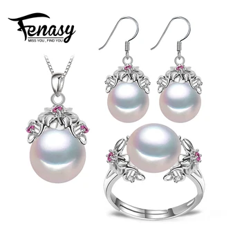 FENASY 925 Sterling Silver Jewelry Sets Natural Pearl Stud Earrings Custom Bohemian Ruby Pendant Necklace For Women Ring Set
FENASY 925 Sterling Silver Jewelry Sets Natural Pearl Stud Earrings Custom Bohemian Ruby Pendant Necklace For Women Ring Set