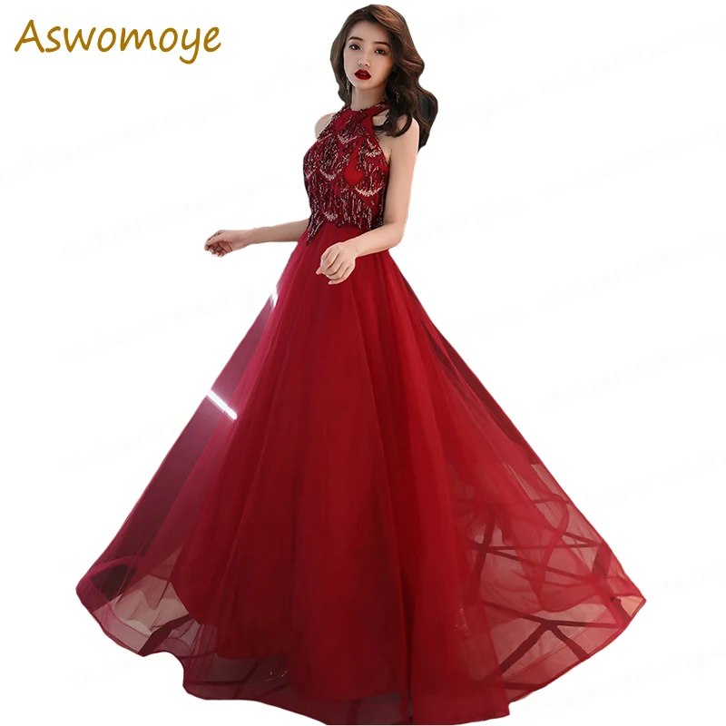 Evening Dress 2019 New High Neck Off the Shoulder Long Wine Red Sexy Party Dress Celebrity Banquet Dresses Sequins Formal Dress
Evening Dress 2019 New High Neck Off the Shoulder Long Wine Red Sexy Party Dress Celebrity Banquet Dresses Sequins Formal Dress