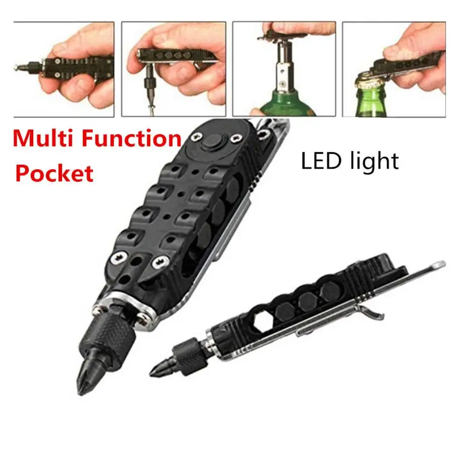 1 PC Portable Multifunctional Screwdriver Set Pocket Multi Function Tools Set LED Light Keychain Pliers Screwdriver Opener
1 PC Portable Multifunctional Screwdriver Set Pocket Multi Function Tools Set LED Light Keychain Pliers Screwdriver Opener