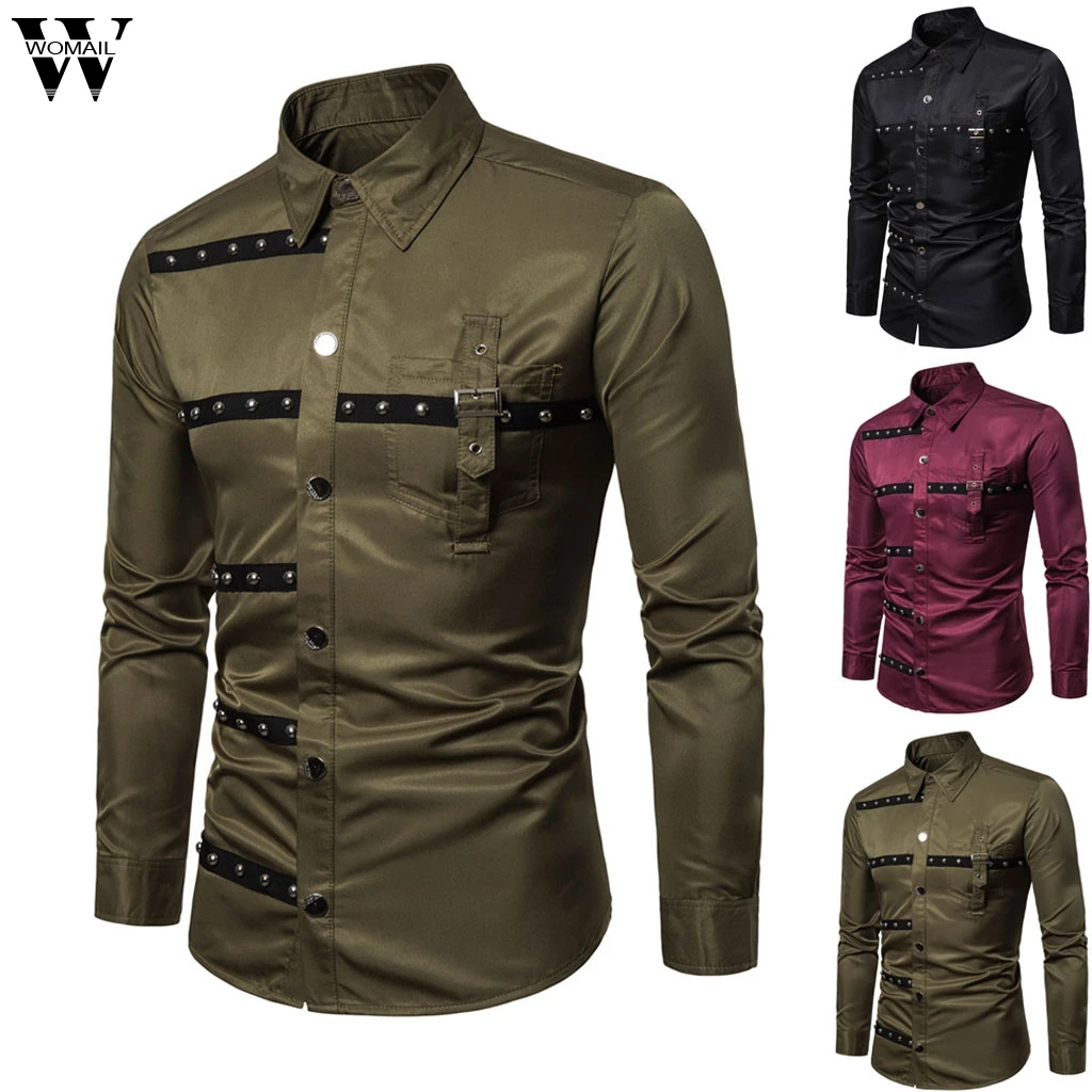 Womail Shirt Men Fashion Army Green business Dress Long Shirt Button Casual high quality Men's Clothes Social Shirts 2019 J72
Womail Shirt Men Fashion Army Green business Dress Long Shirt Button Casual high quality Men's Clothes Social Shirts 2019 J72