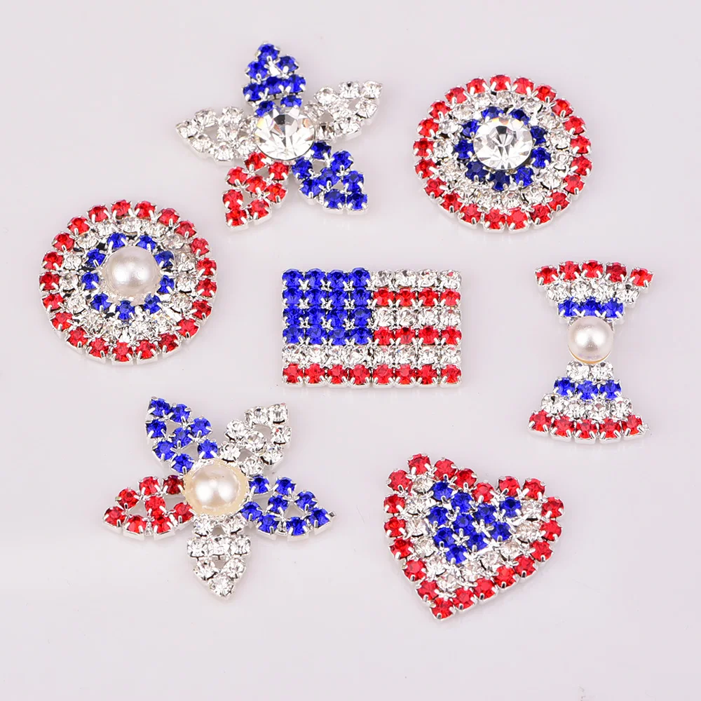 Set of 10PCS Rhinestone Patriotic Button Used On Decoration July 4th Button Mixed Button Flat Back KD480
Set of 10PCS Rhinestone Patriotic Button Used On Decoration July 4th Button Mixed Button Flat Back KD480