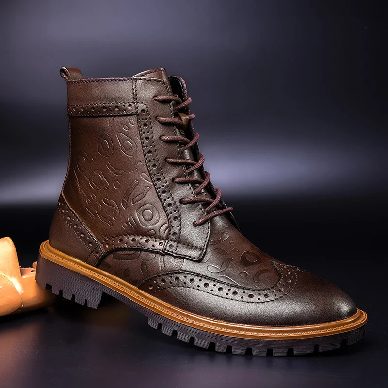 New Men bullock carved boots Chelsea Winter Ankle Boots Genuine Leather Slip-on Man Desert Boots Plush fur warm Men martins shoe
New Men bullock carved boots Chelsea Winter Ankle Boots Genuine Leather Slip-on Man Desert Boots Plush fur warm Men martins shoe