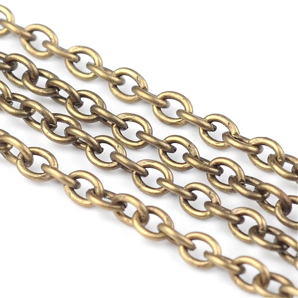 10m/100m Iron Cross Chain Lead Free and Nickel Free, Antique Bronze Color, Come On Reel, Size: Chain: about 3mm long, 2mm wide
10m/100m Iron Cross Chain Lead Free and Nickel Free, Antique Bronze Color, Come On Reel, Size: Chain: about 3mm long, 2mm wide