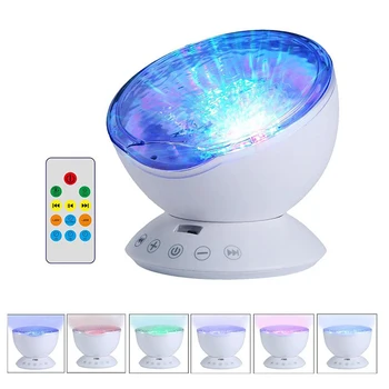 LED Night Light Ocean Wave Projector Built In Music Player Remote Control 7 Light Luminaria for kids Bedroom
LED Night Light Ocean Wave Projector Built In Music Player Remote Control 7 Light Luminaria for kids Bedroom