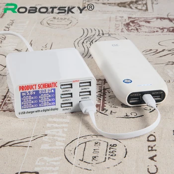 Robotsky 6 Port USB Travel Wall Charger 3.5A Max Fast Phone Charge Adapter LED Display for iPhone Samsung iPad
Robotsky 6 Port USB Travel Wall Charger 3.5A Max Fast Phone Charge Adapter LED Display for iPhone Samsung iPad
