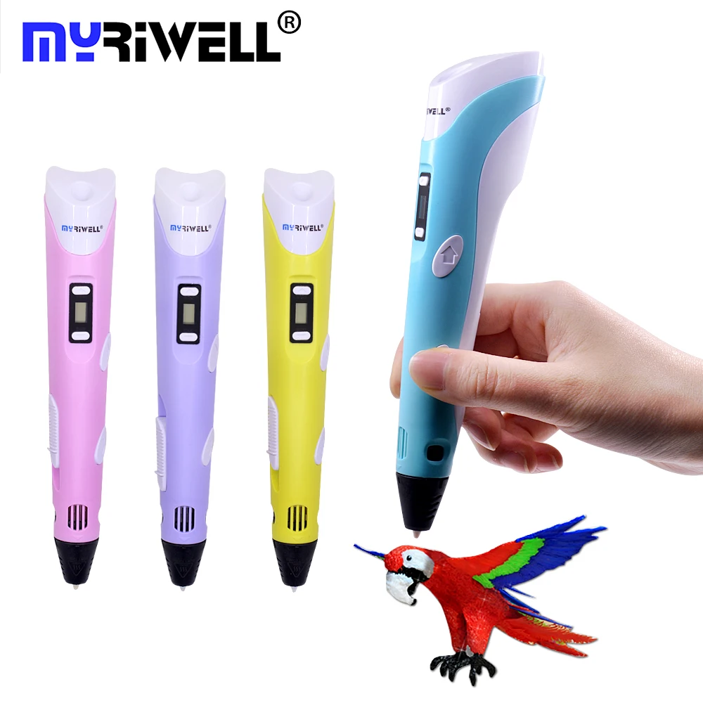 Myriwell RP-100B DIY 3D Ручка печать принтер + база/адаптер питания/9 м 1 75 мм PLA нити для детей