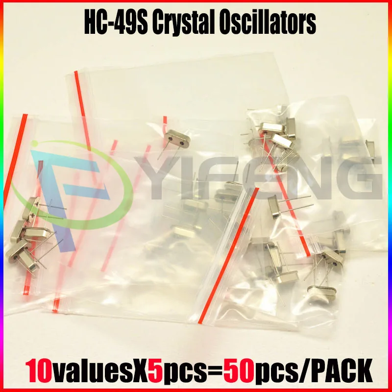 50pcs/lot Crystal Oscillators HC-49S 10 Values* each value 5pcs Assortment Kit 4MHZ,6MHZ,8MHZ,12MHZ,16MHZ,20MHZ,24MHZ~27MHZ
50pcs/lot Crystal Oscillators HC-49S 10 Values* each value 5pcs Assortment Kit 4MHZ,6MHZ,8MHZ,12MHZ,16MHZ,20MHZ,24MHZ~27MHZ