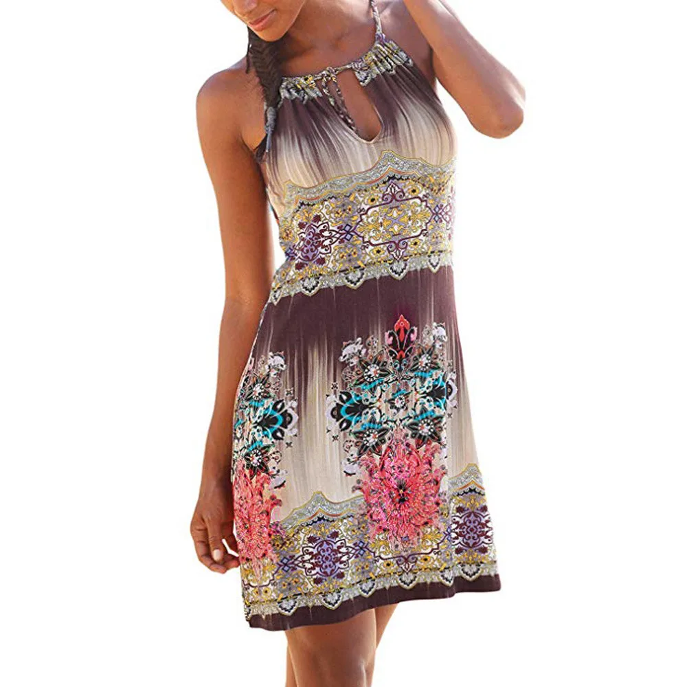 CHAMSGEND Summer Women's sling bohemian print off-shoulder dress dress casual retro print elegant seaside holiday beach skirt
CHAMSGEND Summer Women's sling bohemian print off-shoulder dress dress casual retro print elegant seaside holiday beach skirt