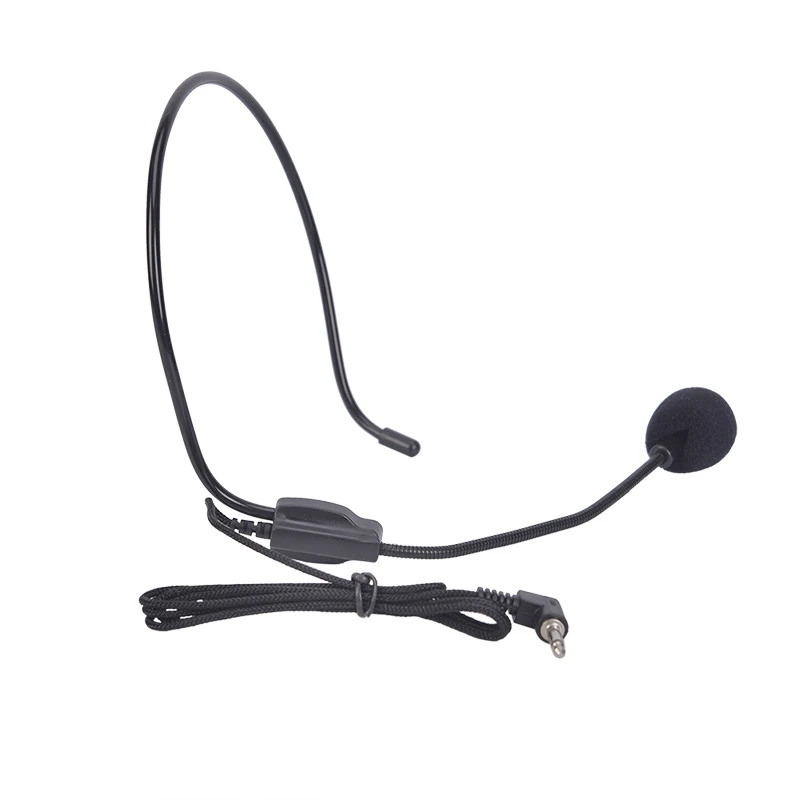 Фото Wired 3.5mm Portable Headset Microphone moving coil earphone dynamic Jack Mic For Loudspeaker Tour Guide Teaching Lecture | Электроника