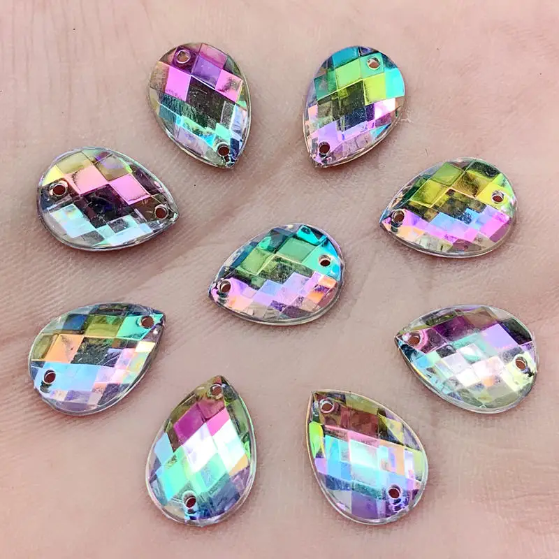 10*14mm Sewing Colorful Drops White AB Rhinestone Applique Sew On Crystal Stone Flat Back Acrylic Strass for Clothes Crafts
10*14mm Sewing Colorful Drops White AB Rhinestone Applique Sew On Crystal Stone Flat Back Acrylic Strass for Clothes Crafts