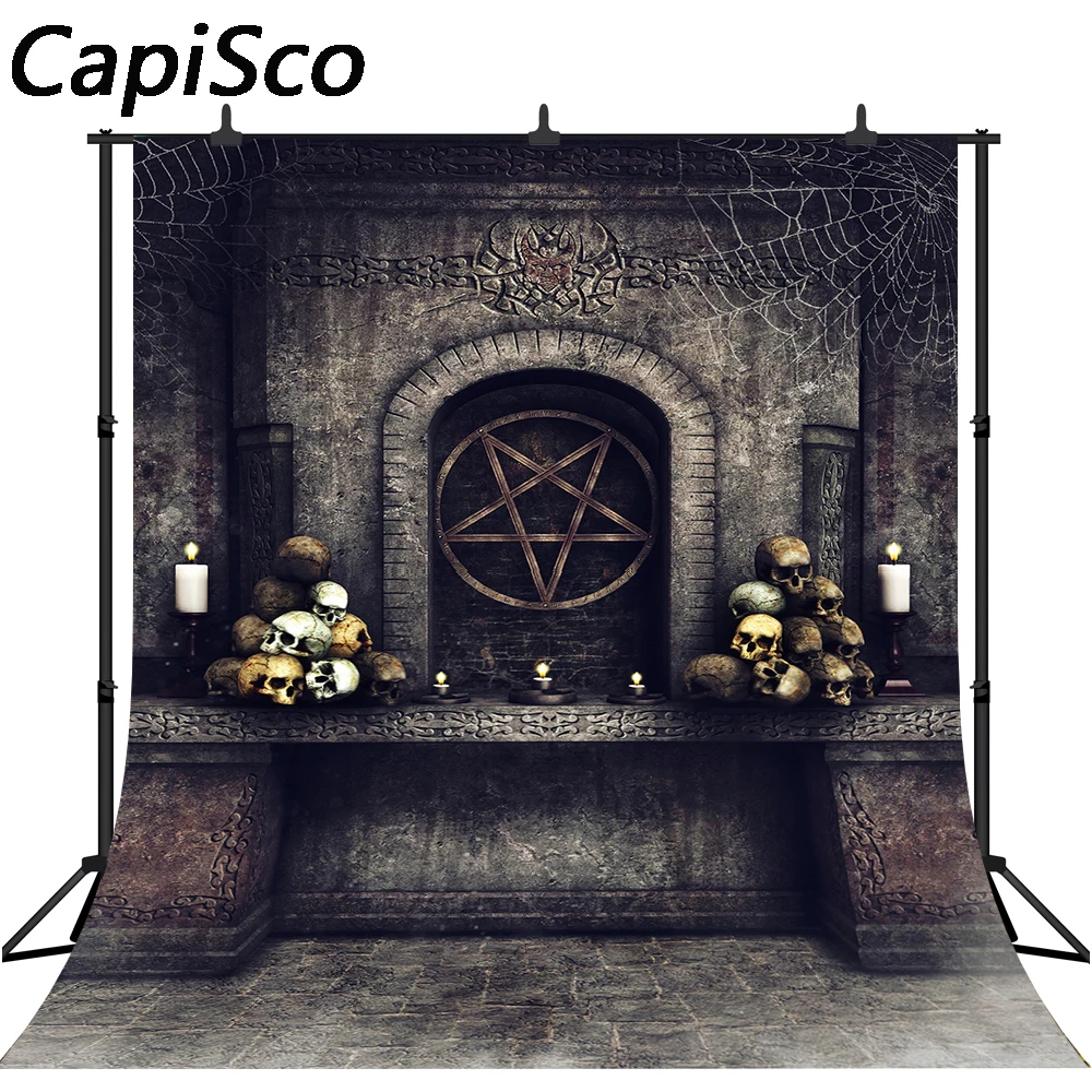 Capisco photography background gothic altar horror skulls bones retro candles backdrop Halloween photobooth props
Capisco photography background gothic altar horror skulls bones retro candles backdrop Halloween photobooth props