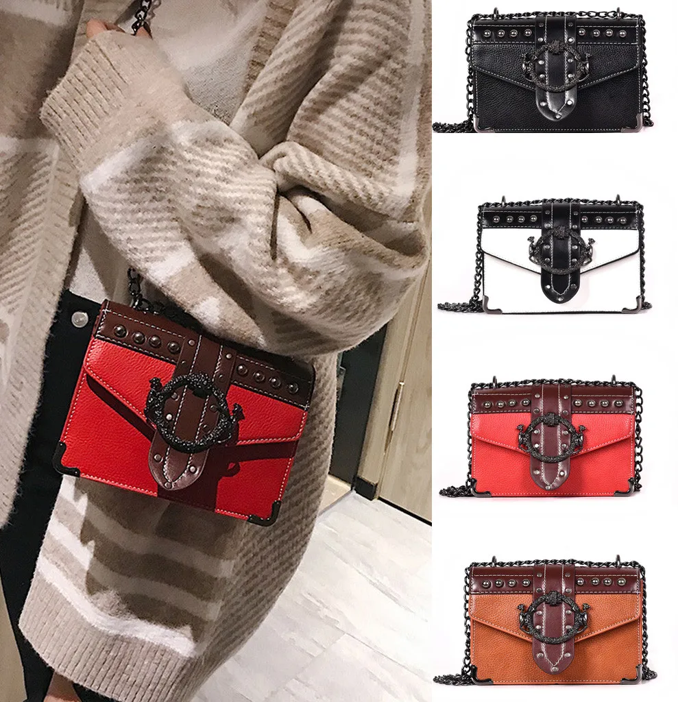Woman Trendy Metal Rivet Shoulder Bags Small Chain Square Leisure Crossbody Bags 0506
Woman Trendy Metal Rivet Shoulder Bags Small Chain Square Leisure Crossbody Bags 0506