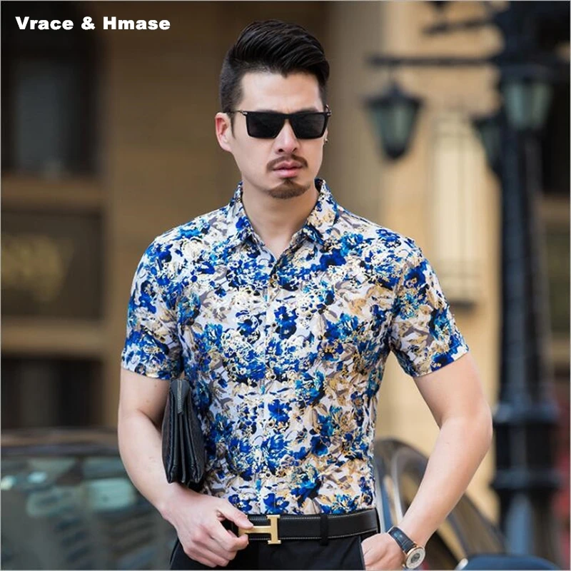 NO.8865 Personality bronzing printing fashion casual short sleeve shirt Summer 2018 New quality silk cotton thin shirt men M-3XL
NO.8865 Personality bronzing printing fashion casual short sleeve shirt Summer 2018 New quality silk cotton thin shirt men M-3XL