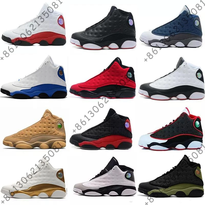 

13 13s mens basketball shoes Phantom Hyper Royal Italy Blue Bordeaux Flints Chicago Bred DMP Wheat Olive Ivory Black Cat Men