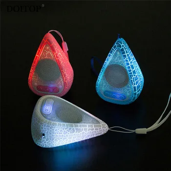 DOITOP Water Drop Portable Mini Crack Bluetooth Stereo Surround Speaker LED Flashing Wireless Loudspeaker Hifi Music Speaker