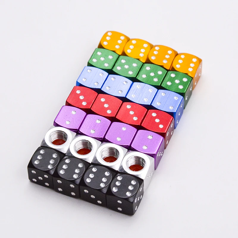 4PCS Dice Car Valve Caps On the Wheel Tire Air Valve Stem Caps Car Trunk Bike Bicycle Wheel Rims Accessories car styling
4PCS Dice Car Valve Caps On the Wheel Tire Air Valve Stem Caps Car Trunk Bike Bicycle Wheel Rims Accessories car styling