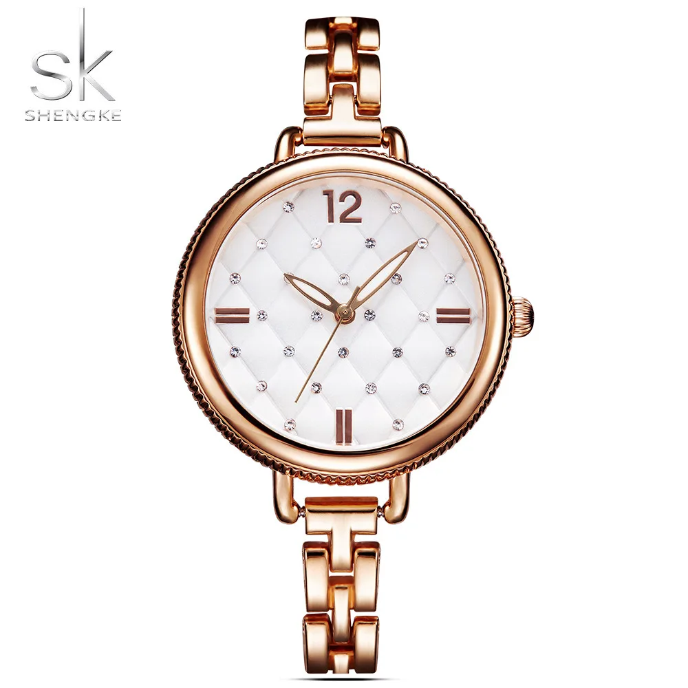 Часы Shengke женские кварцевые с браслетом брендовые люксовые наручные|wristwatch