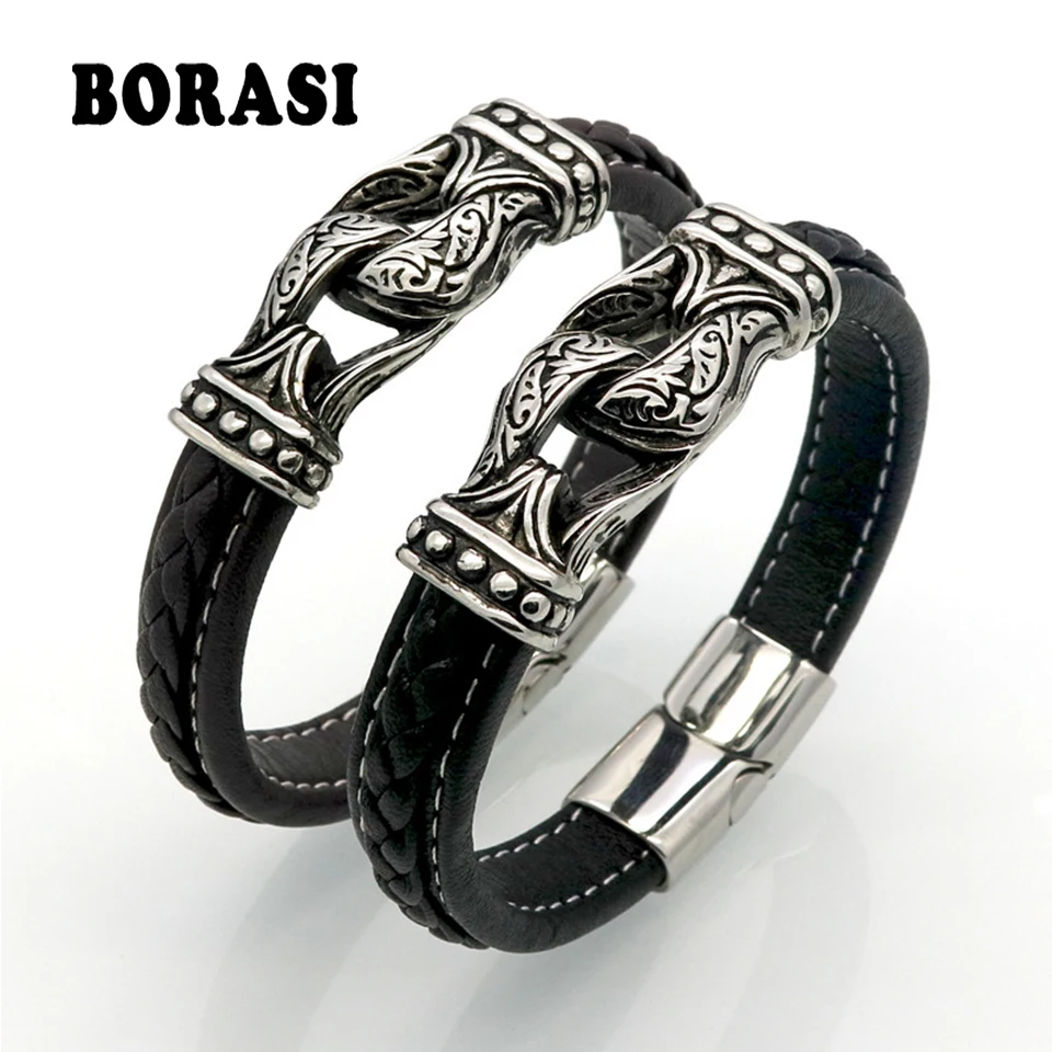 Genuine Leather Bracelet Men Retro Punk Cowhide Stainless Steel Charm Bracelets 100% Handmade Wristband Pulseras Hombre
Genuine Leather Bracelet Men Retro Punk Cowhide Stainless Steel Charm Bracelets 100% Handmade Wristband Pulseras Hombre
