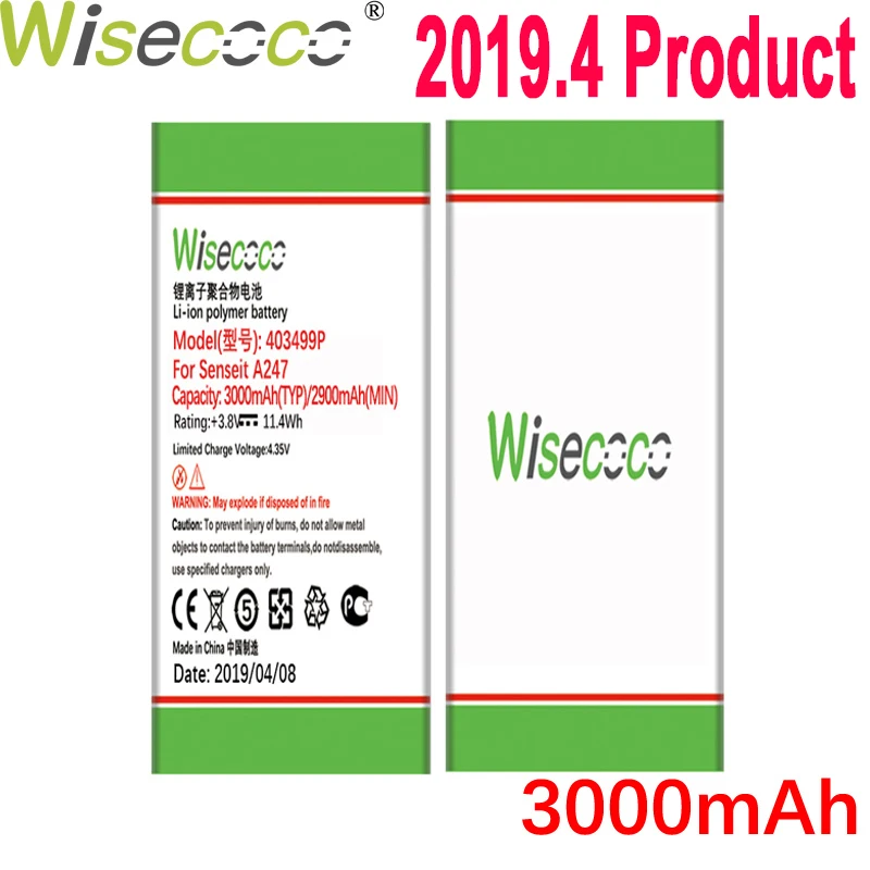 WISECOCO 3000mAh 403499P Battery For Senseit A247 Mobile Phone In Stock Latest Production High Quality Battery+Tracking Number
WISECOCO 3000mAh 403499P Battery For Senseit A247 Mobile Phone In Stock Latest Production High Quality Battery+Tracking Number